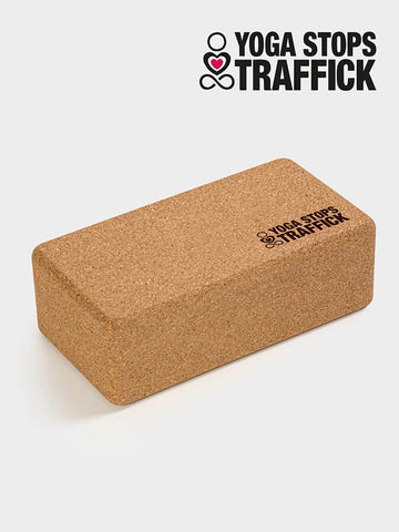 Yoga Stops Traffick Yoga Stops Traffick Standard Size Cork Yoga Brick
